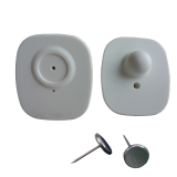 RF Hartetiketten Mini Square wei� 48x42 mit Nadeln